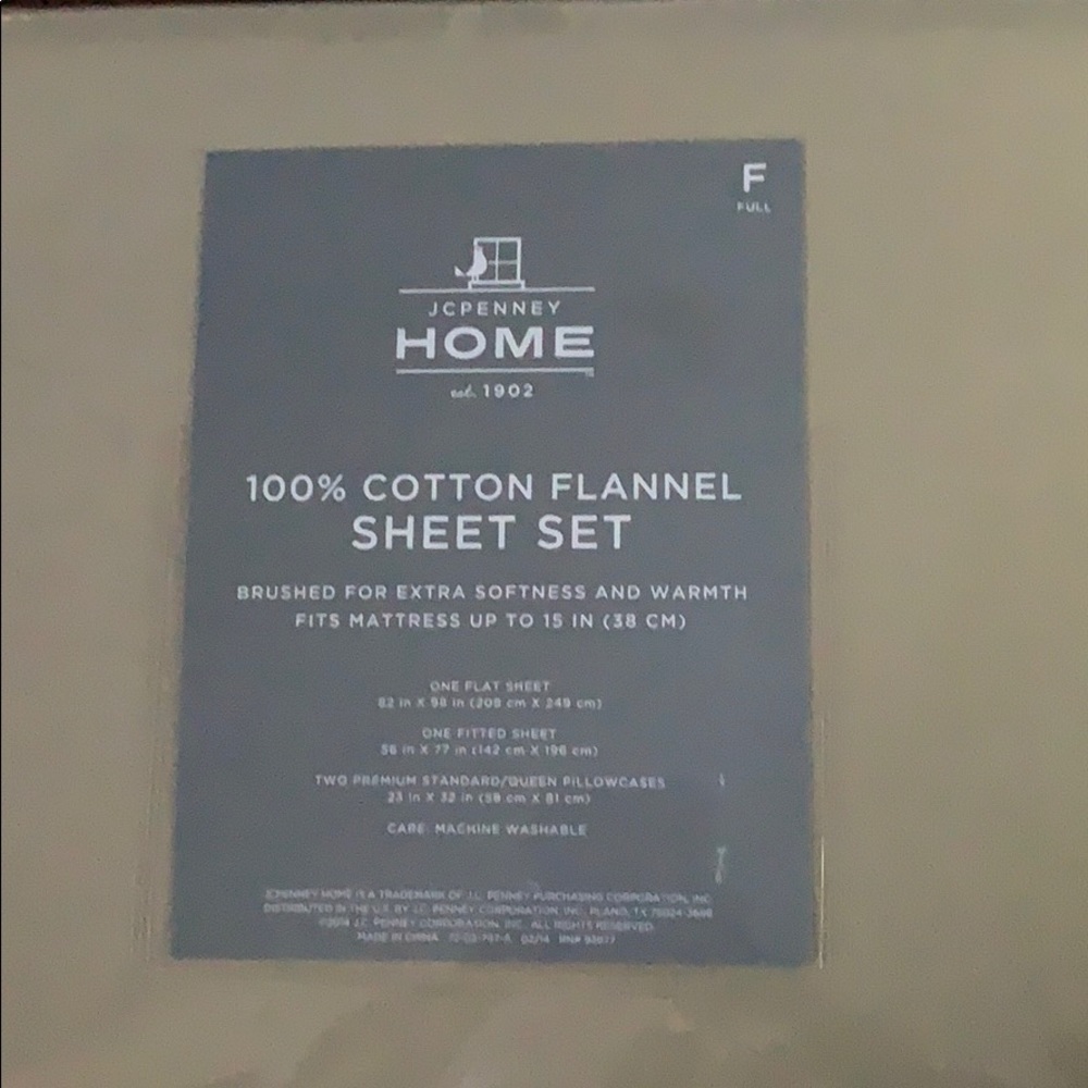 100% cotton flannel sheet set in tan
